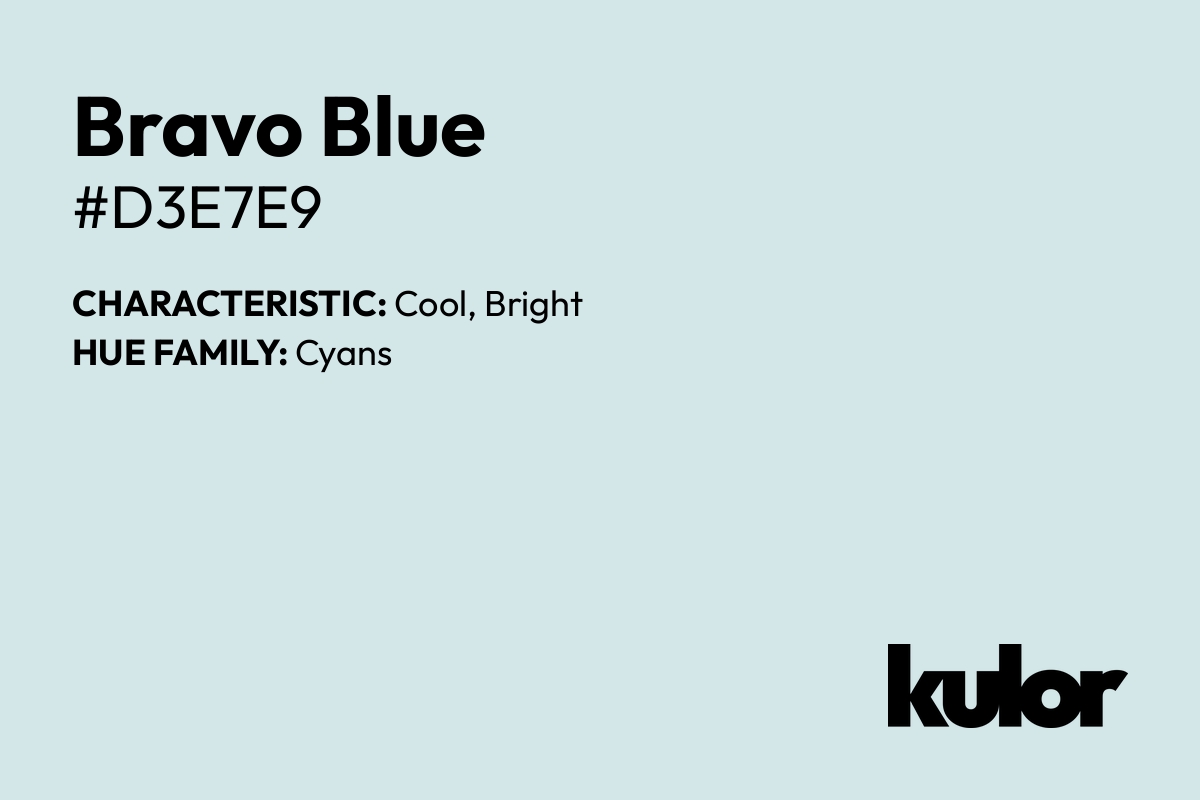 Bravo Blue is a color with a HTML hex code of #d3e7e9.