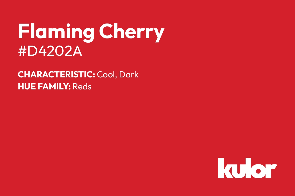 Flaming Cherry is a color with a HTML hex code of #d4202a.