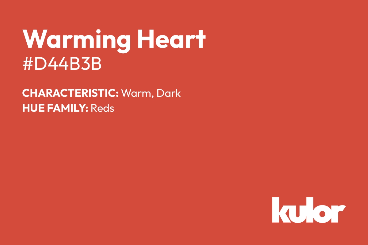 Warming Heart is a color with a HTML hex code of #d44b3b.