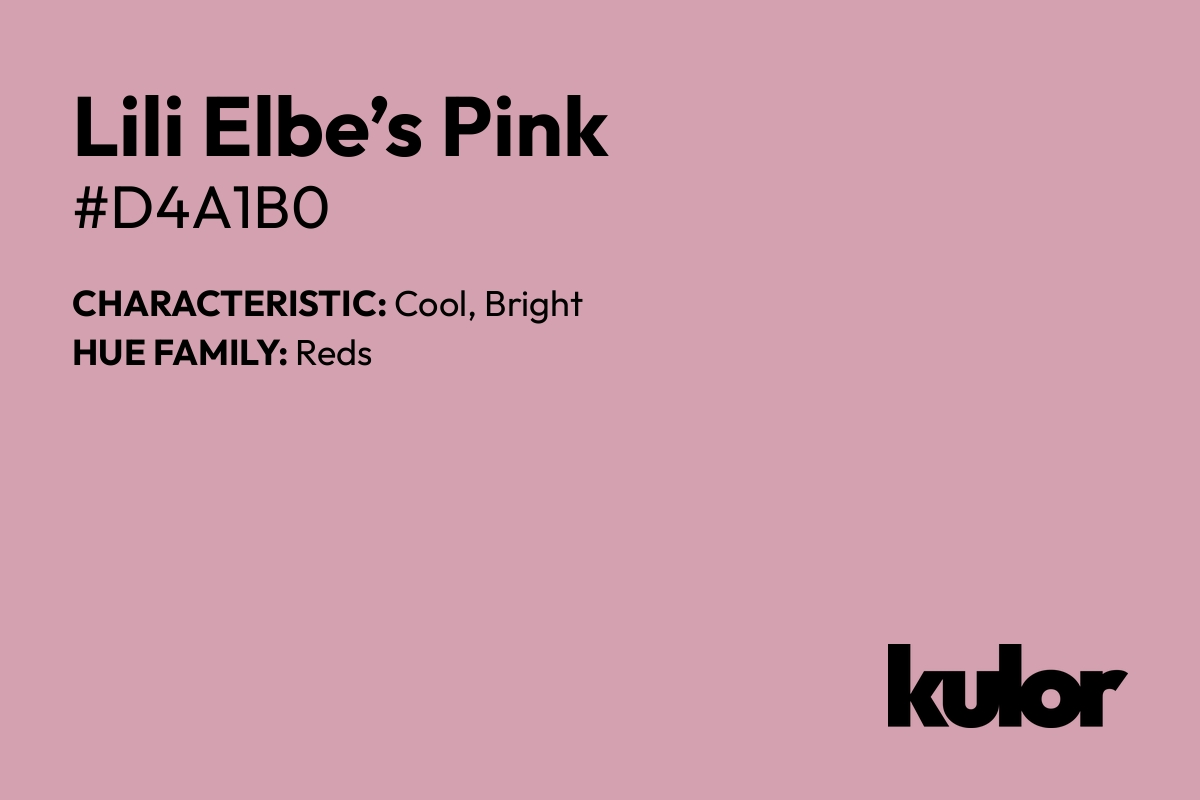 Lili Elbe’s Pink is a color with a HTML hex code of #d4a1b0.