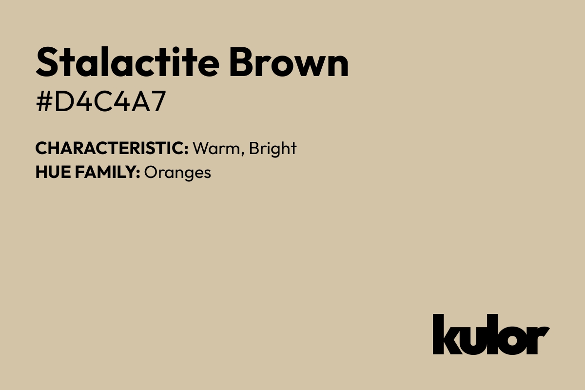 Stalactite Brown is a color with a HTML hex code of #d4c4a7.