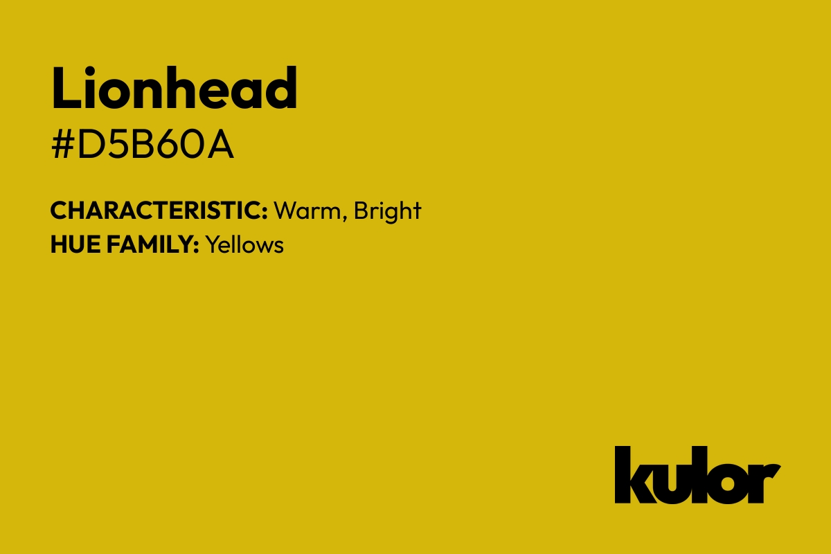 Lionhead is a color with a HTML hex code of #d5b60a.