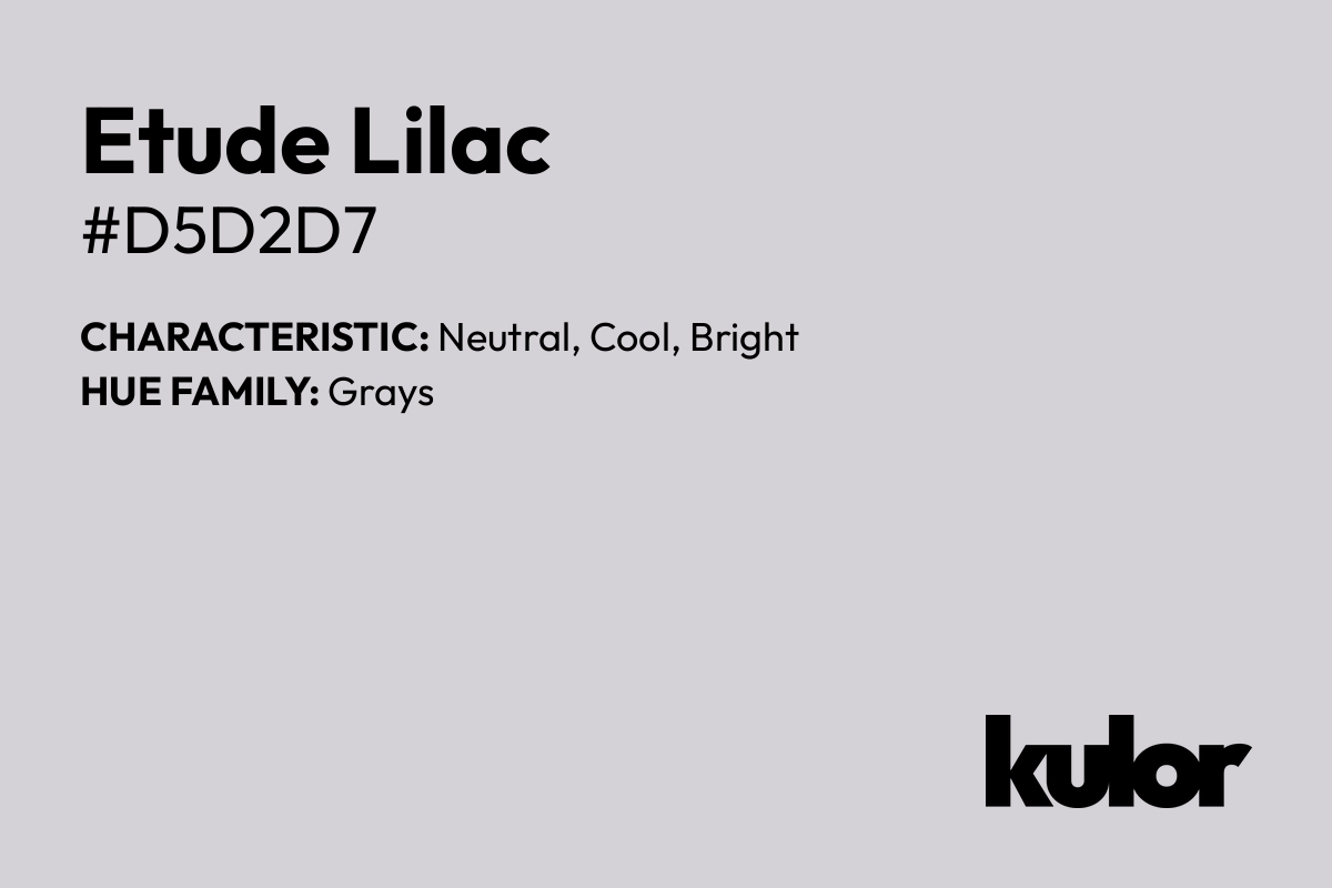 Etude Lilac is a color with a HTML hex code of #d5d2d7.