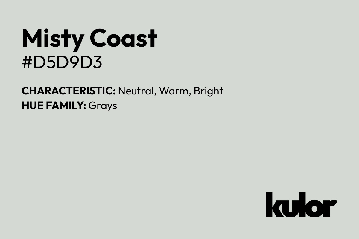 Misty Coast is a color with a HTML hex code of #d5d9d3.