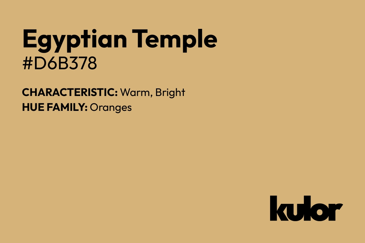 Egyptian Temple is a color with a HTML hex code of #d6b378.