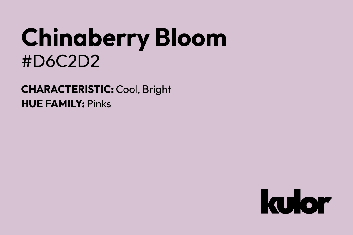 Chinaberry Bloom is a color with a HTML hex code of #d6c2d2.