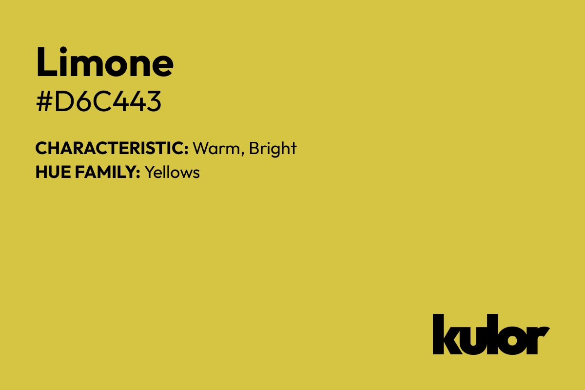 Limone is a color with a HTML hex code of #d6c443.