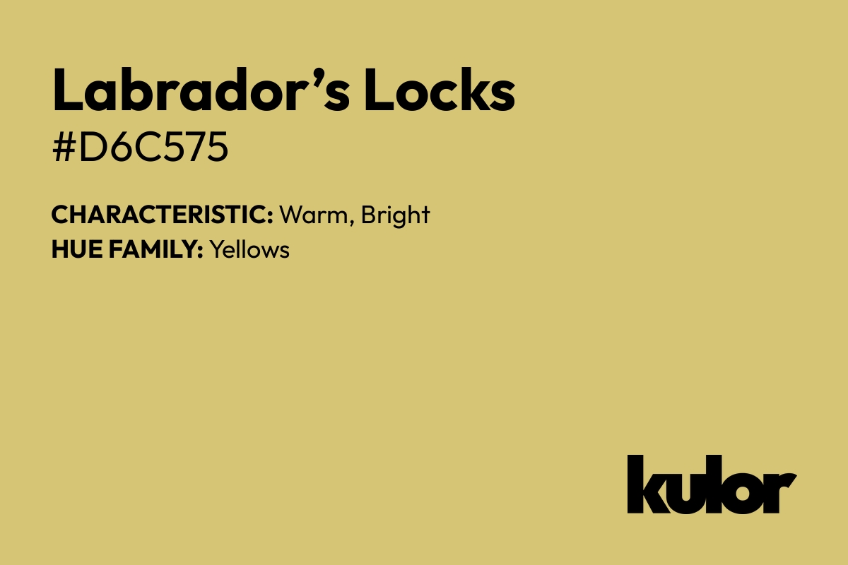 Labrador’s Locks is a color with a HTML hex code of #d6c575.