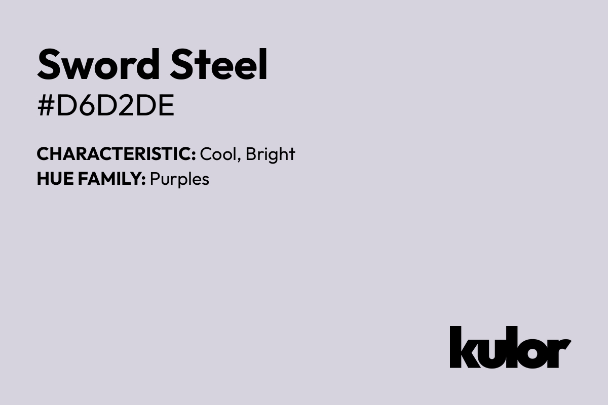 Sword Steel is a color with a HTML hex code of #d6d2de.