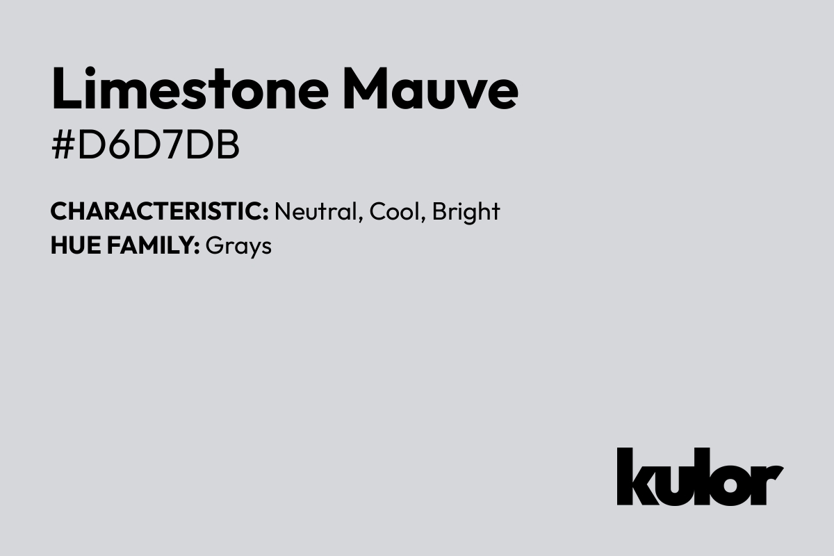 Limestone Mauve is a color with a HTML hex code of #d6d7db.