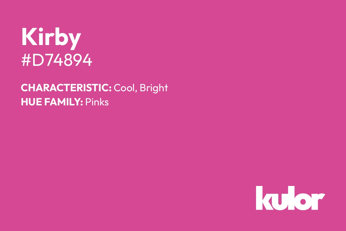 Kirby is a color with a HTML hex code of #d74894.