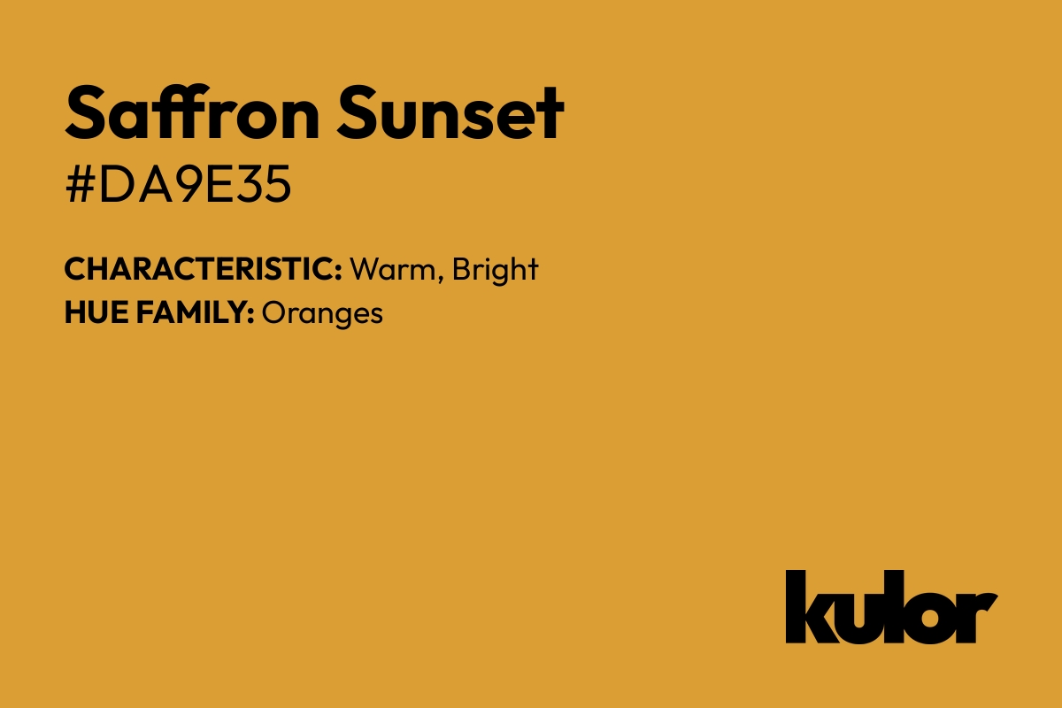 Saffron Sunset is a color with a HTML hex code of #da9e35.