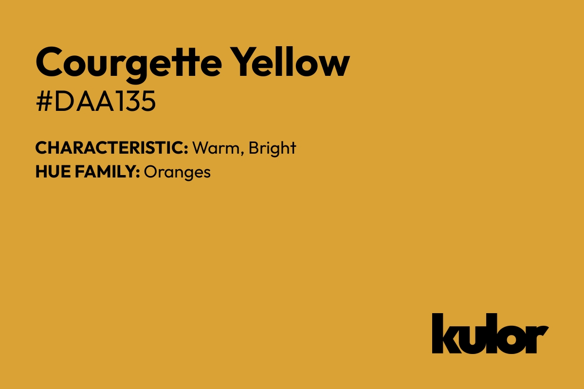 Courgette Yellow is a color with a HTML hex code of #daa135.