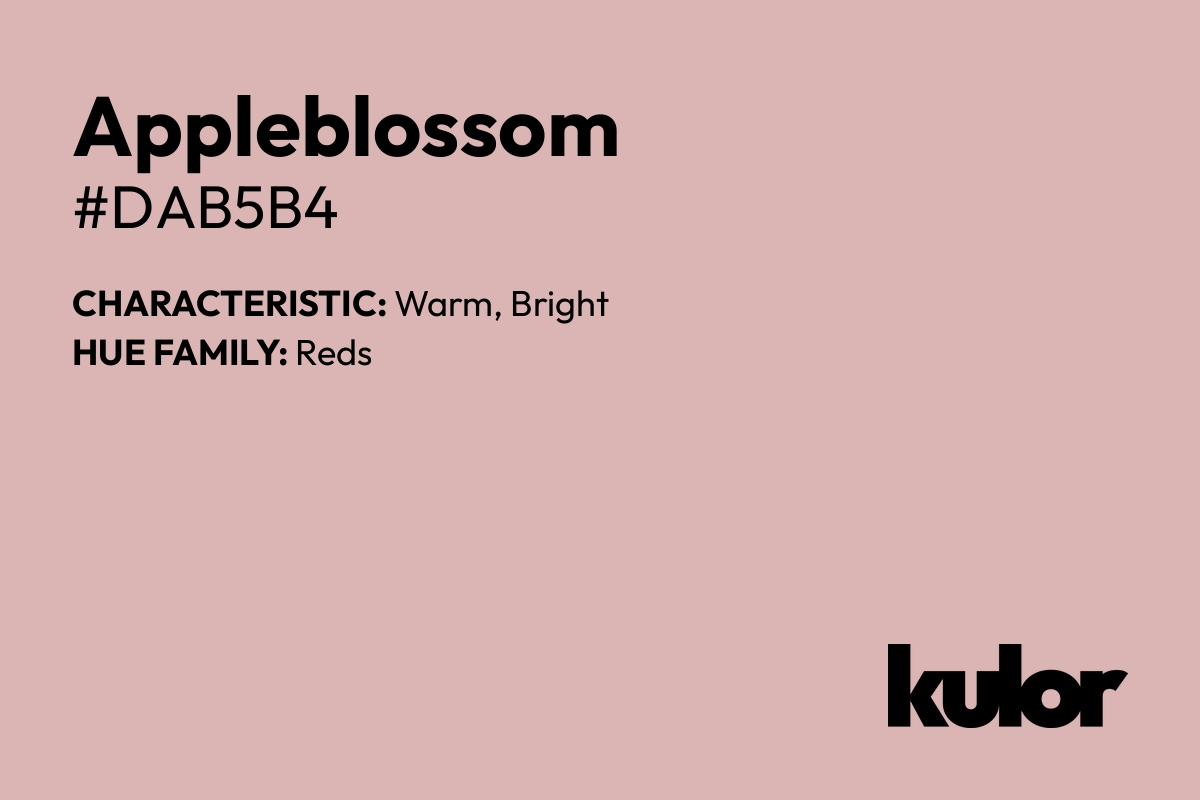 Appleblossom is a color with a HTML hex code of #dab5b4.