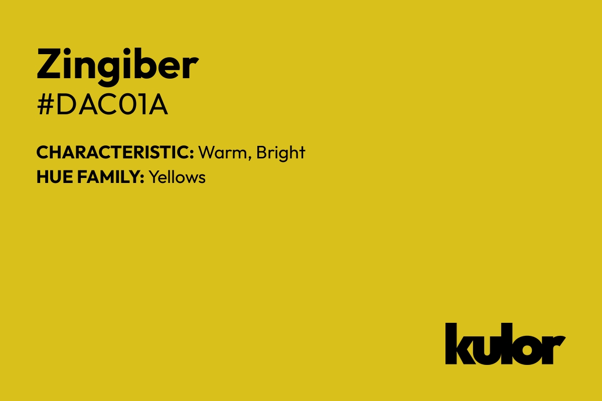 Zingiber is a color with a HTML hex code of #dac01a.