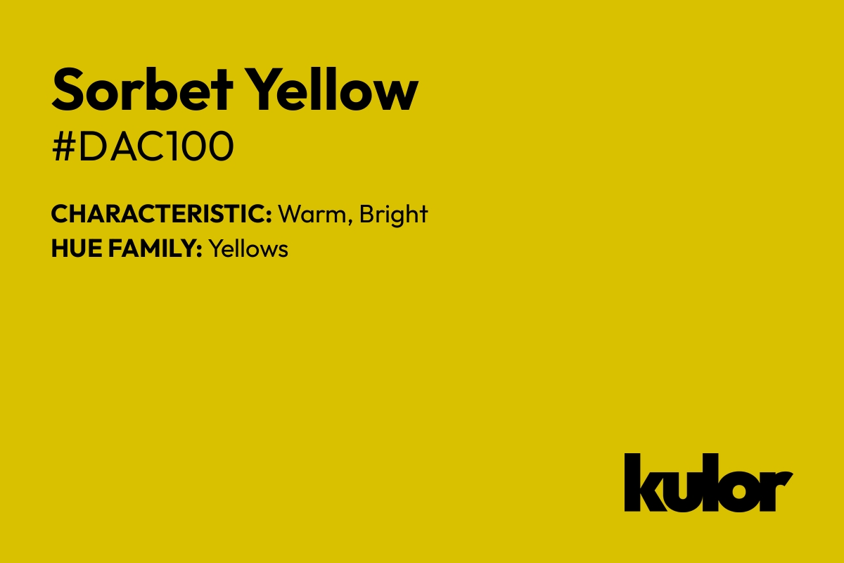 Sorbet Yellow is a color with a HTML hex code of #dac100.