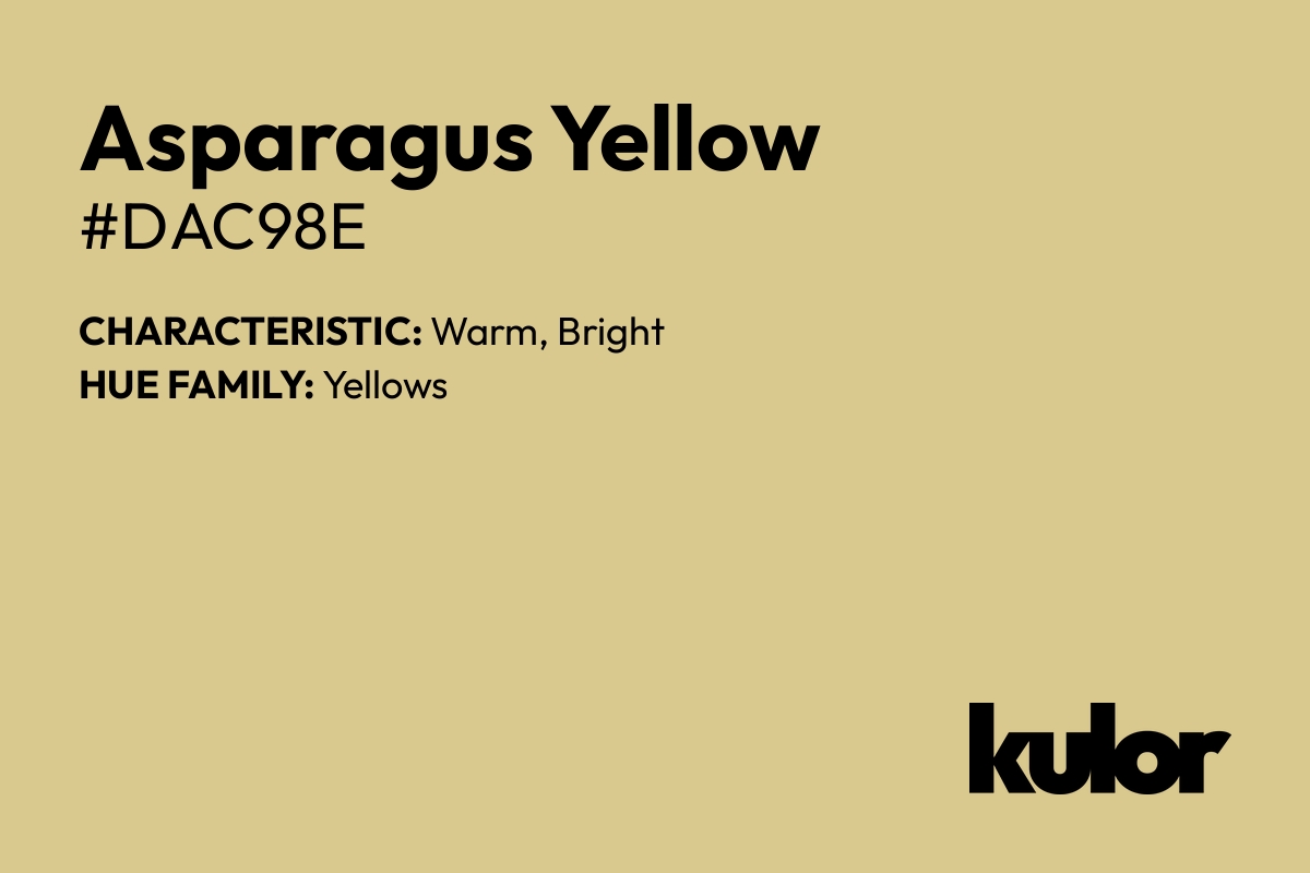 Asparagus Yellow is a color with a HTML hex code of #dac98e.