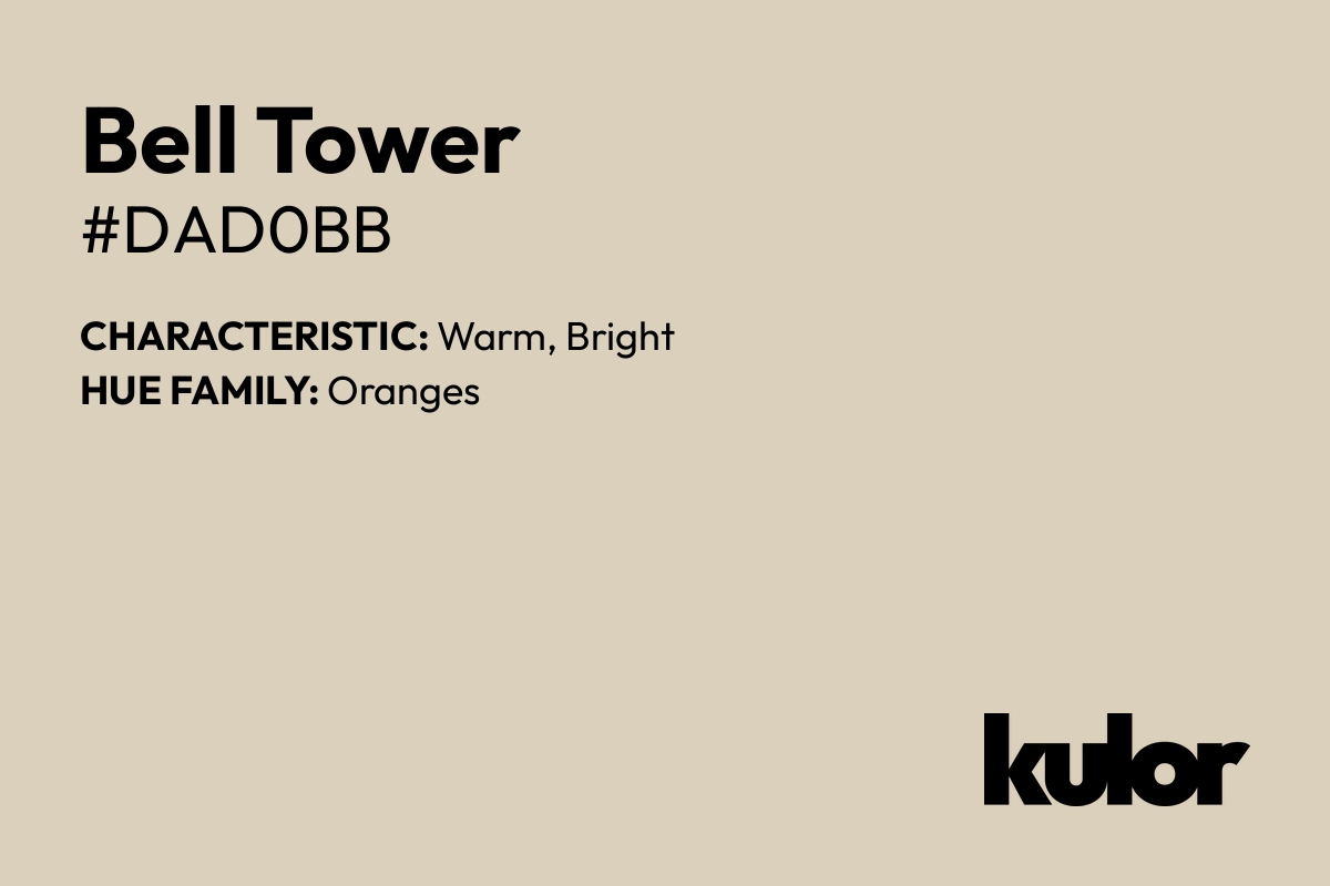 Bell Tower is a color with a HTML hex code of #dad0bb.