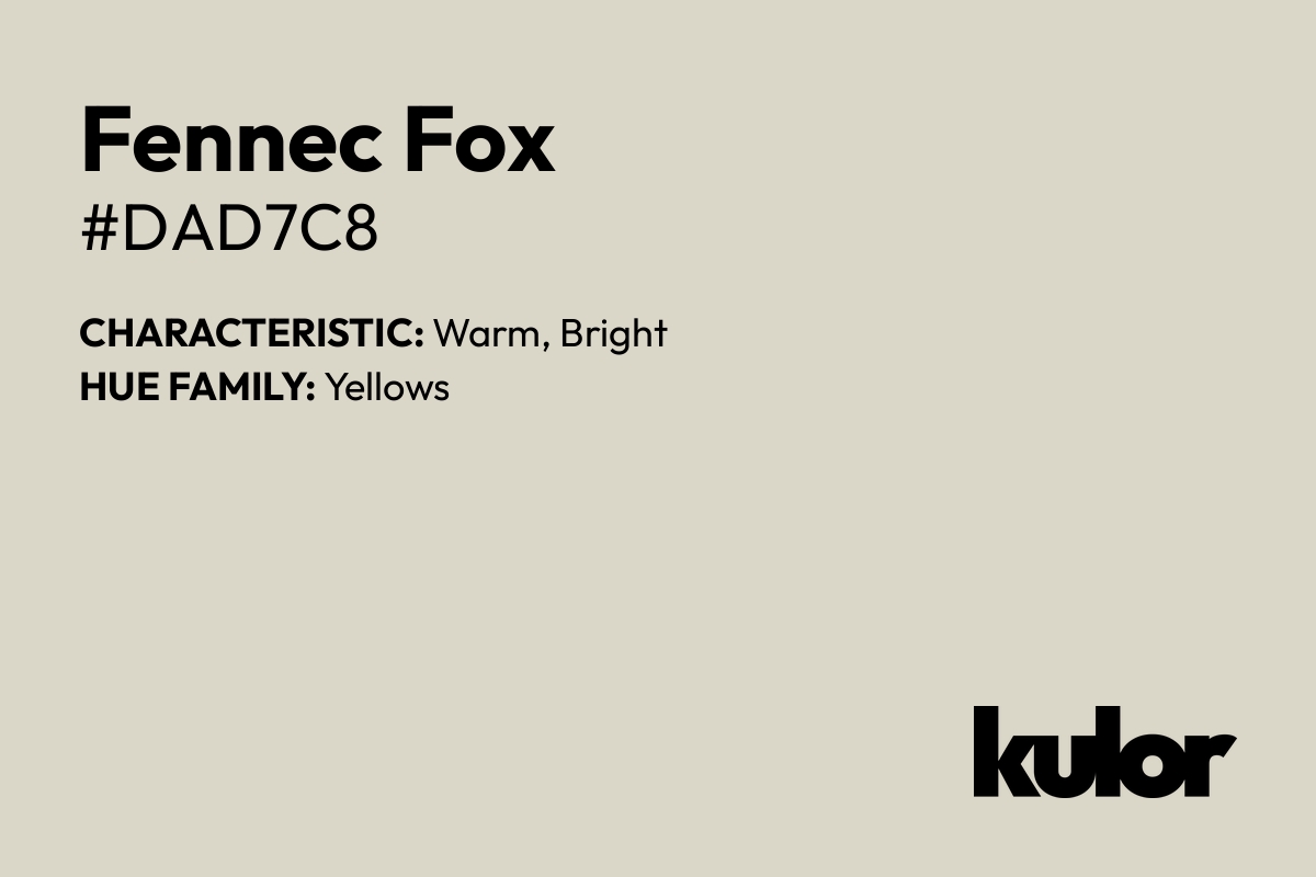 Fennec Fox is a color with a HTML hex code of #dad7c8.