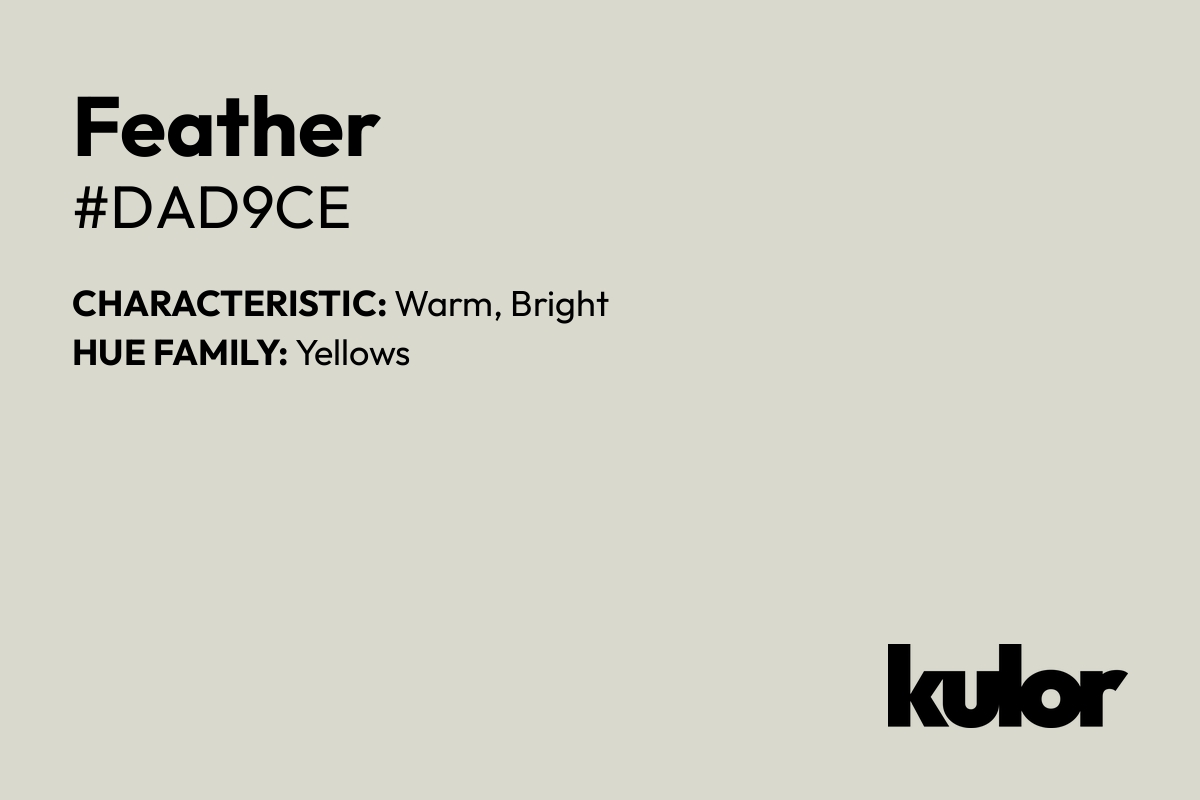 Feather is a color with a HTML hex code of #dad9ce.