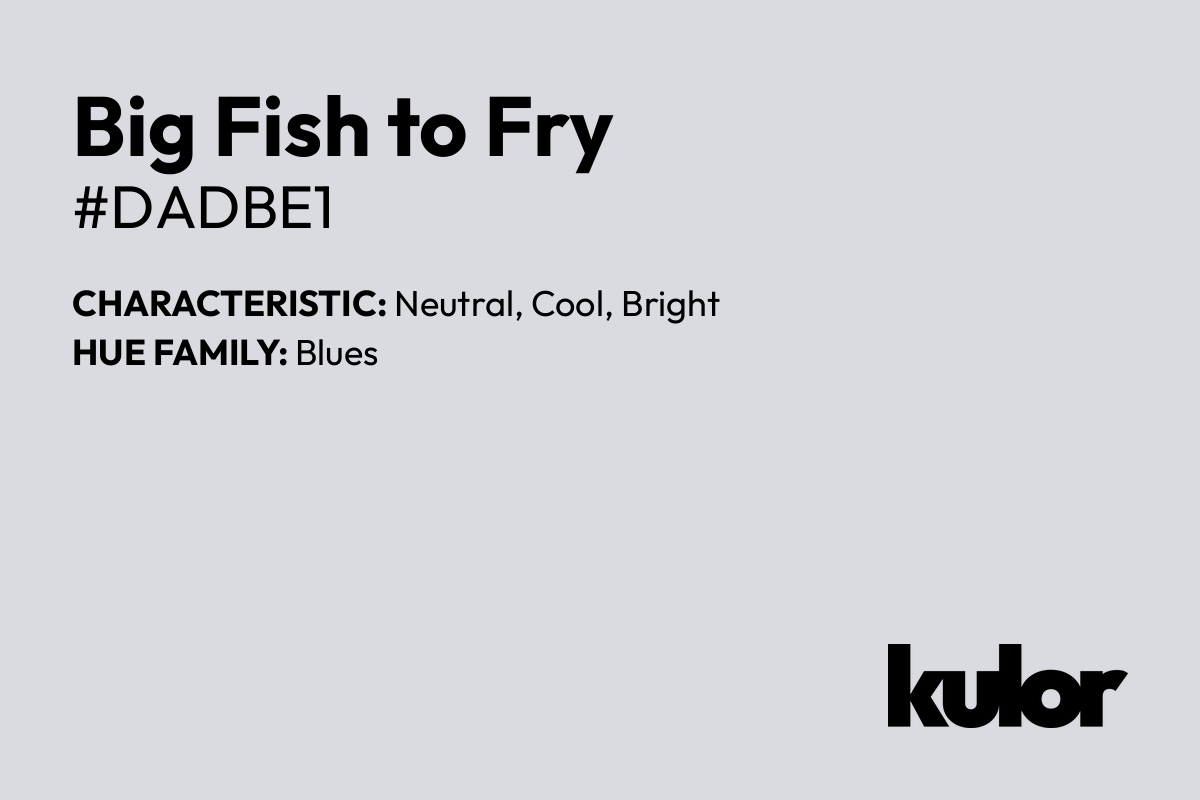 Big Fish to Fry is a color with a HTML hex code of #dadbe1.