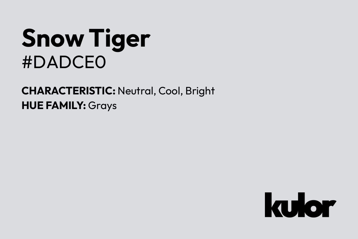 Snow Tiger is a color with a HTML hex code of #dadce0.