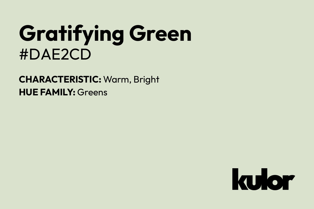 Gratifying Green is a color with a HTML hex code of #dae2cd.