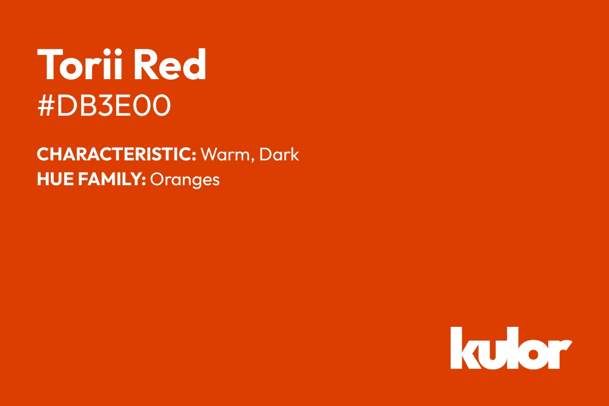 Torii Red is a color with a HTML hex code of #db3e00.