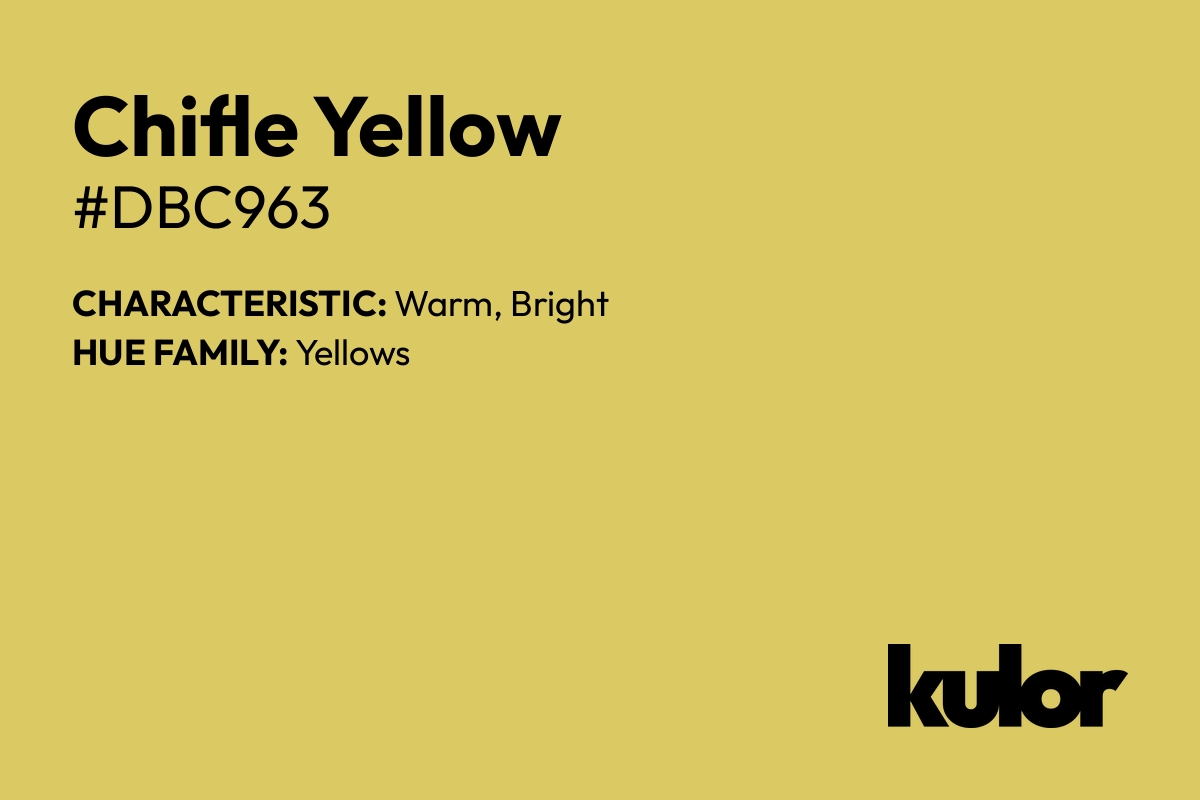 Chifle Yellow is a color with a HTML hex code of #dbc963.