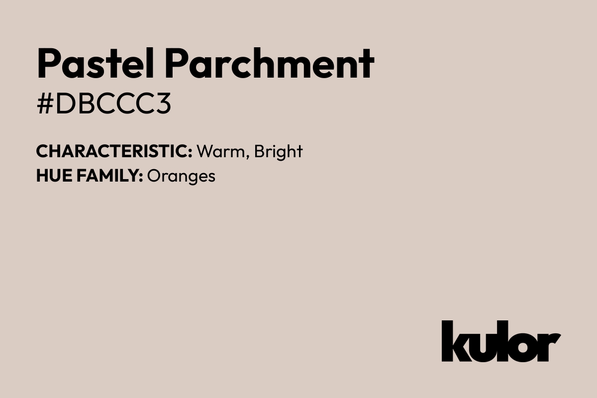 Pastel Parchment is a color with a HTML hex code of #dbccc3.