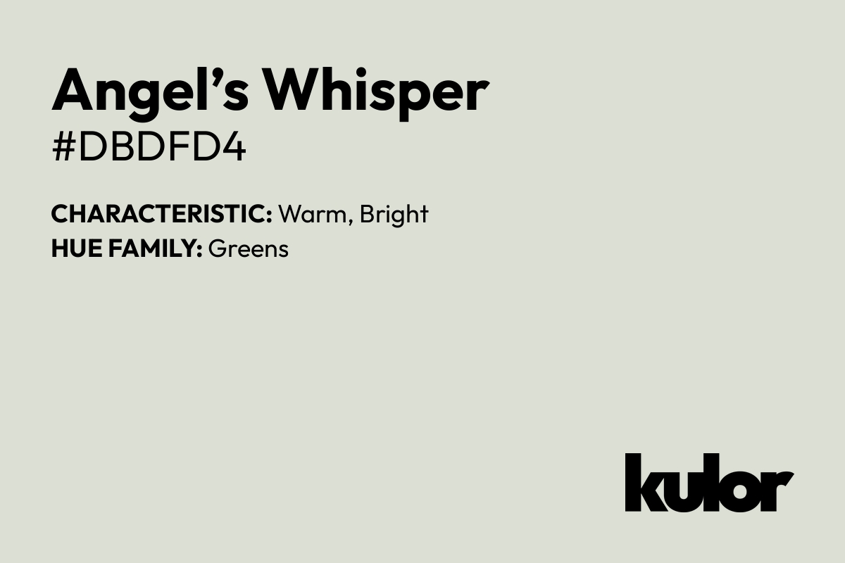 Angel’s Whisper is a color with a HTML hex code of #dbdfd4.