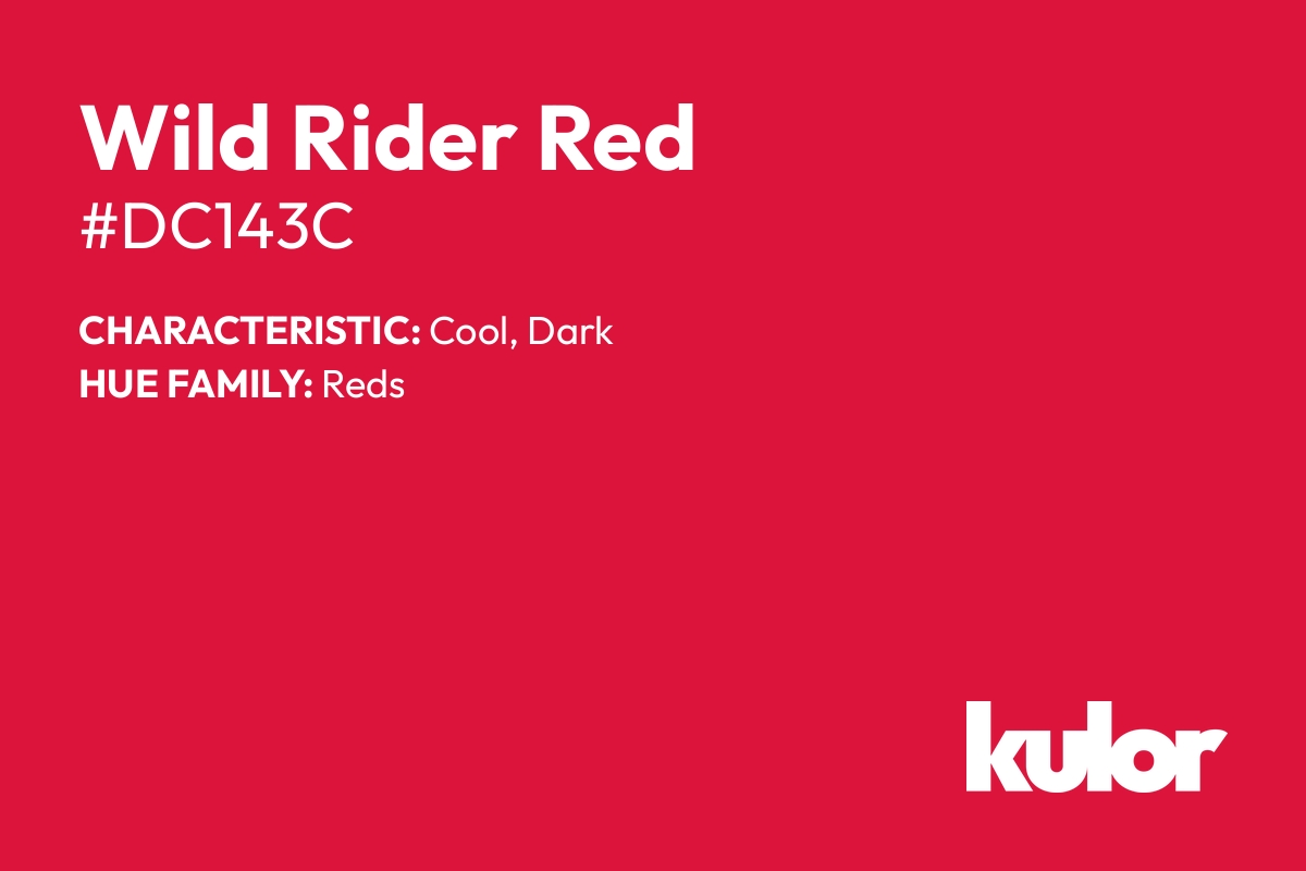 Wild Rider Red is a color with a HTML hex code of #dc143c.