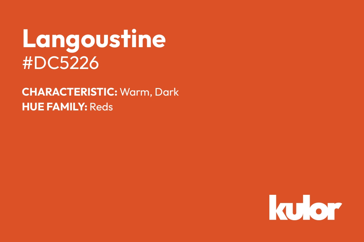 Langoustine is a color with a HTML hex code of #dc5226.