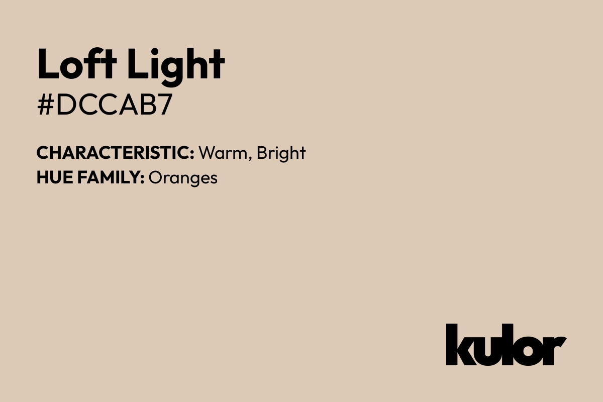 Loft Light is a color with a HTML hex code of #dccab7.