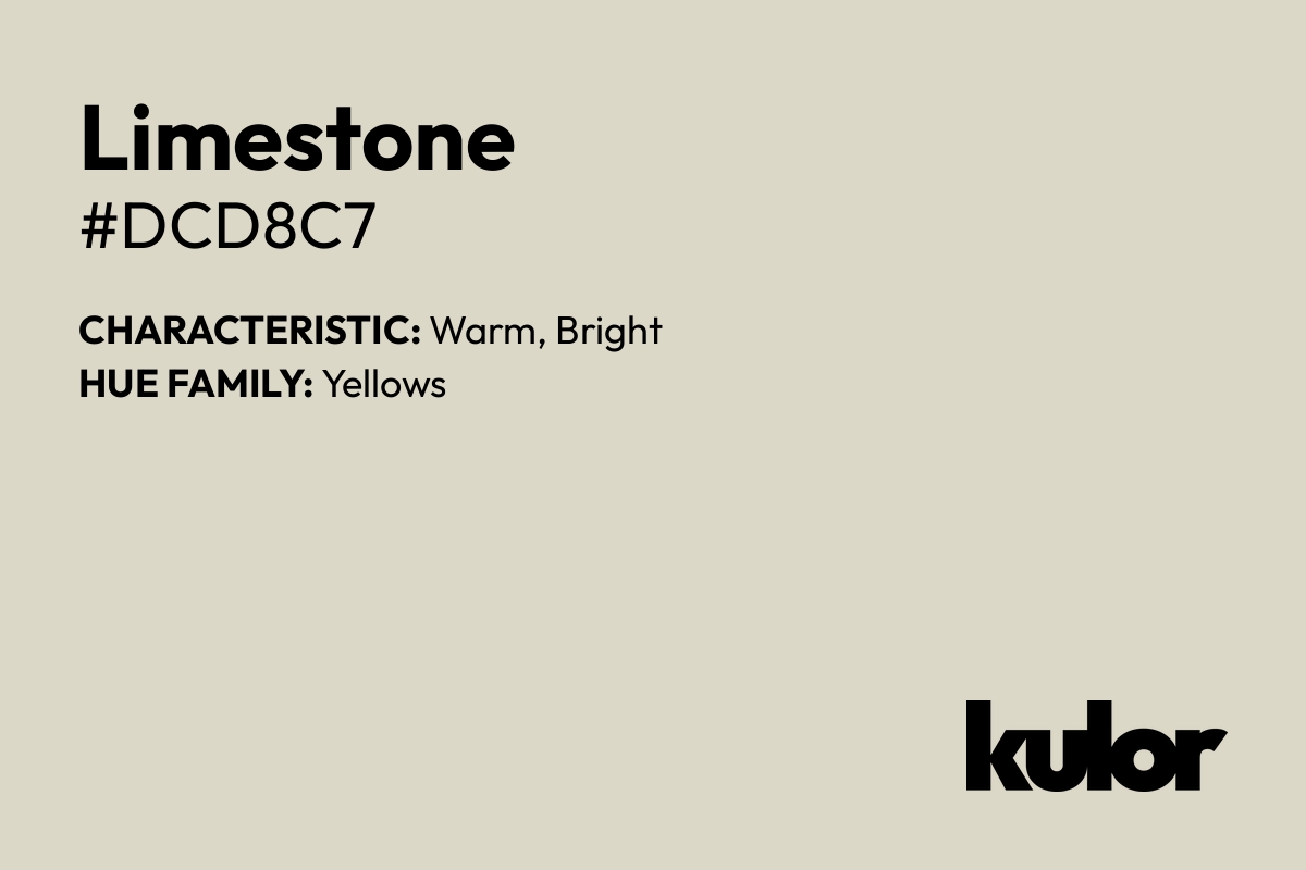 Limestone is a color with a HTML hex code of #dcd8c7.