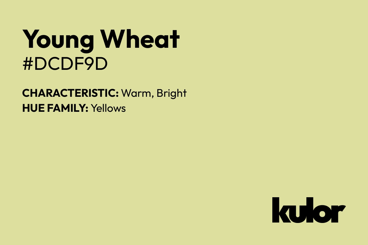 Young Wheat is a color with a HTML hex code of #dcdf9d.