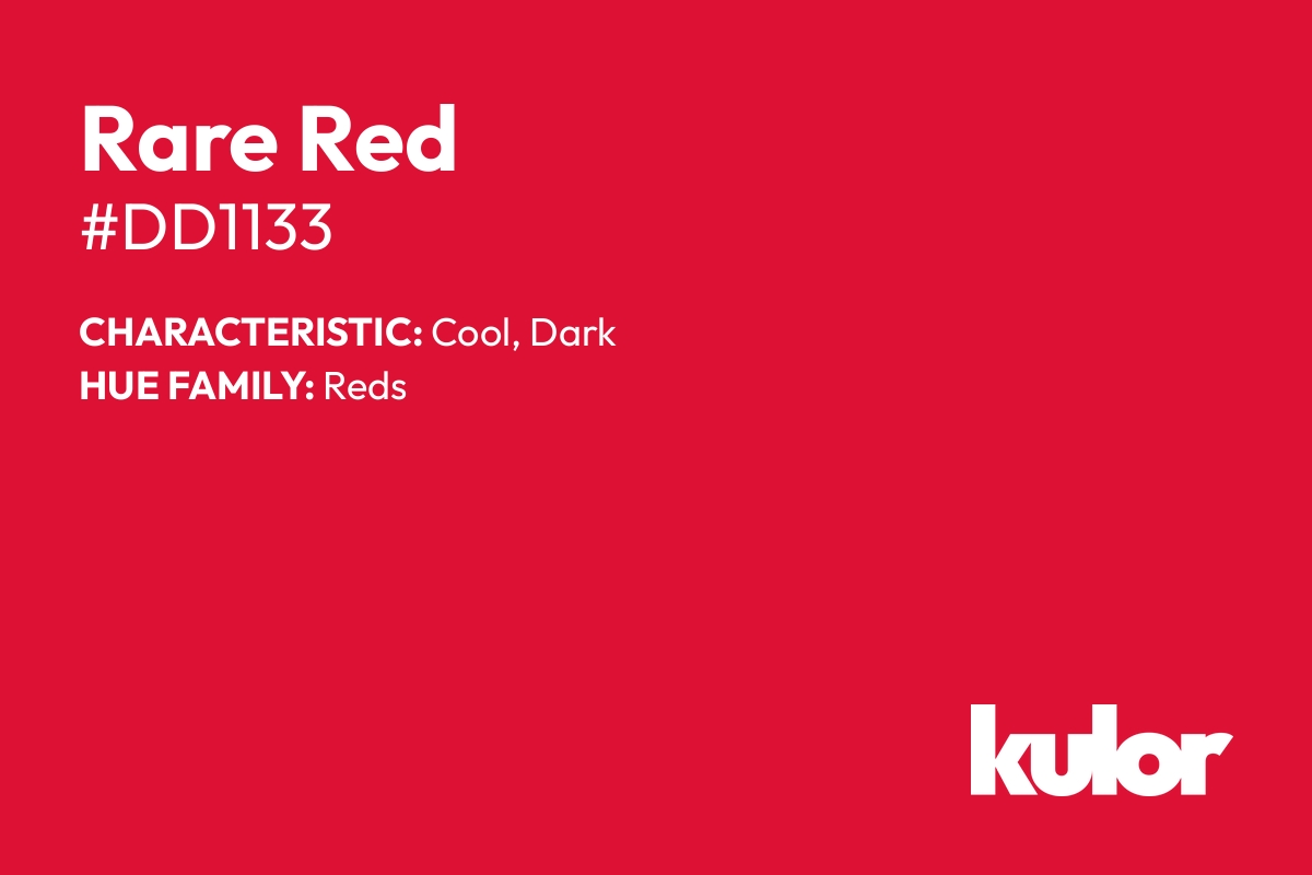 Rare Red is a color with a HTML hex code of #dd1133.