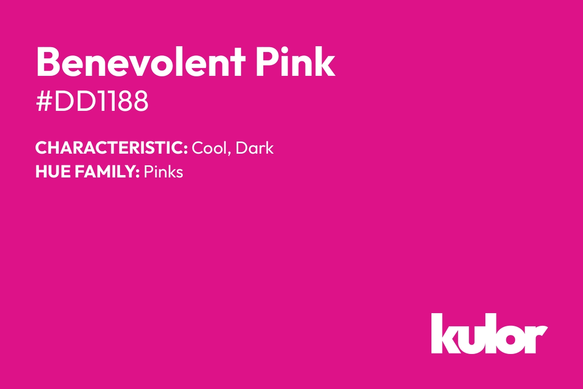 Benevolent Pink is a color with a HTML hex code of #dd1188.