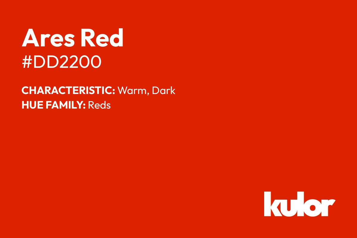 Ares Red is a color with a HTML hex code of #dd2200.