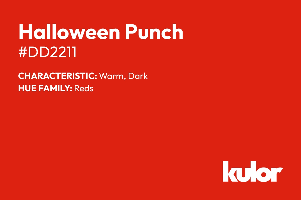 Halloween Punch is a color with a HTML hex code of #dd2211.