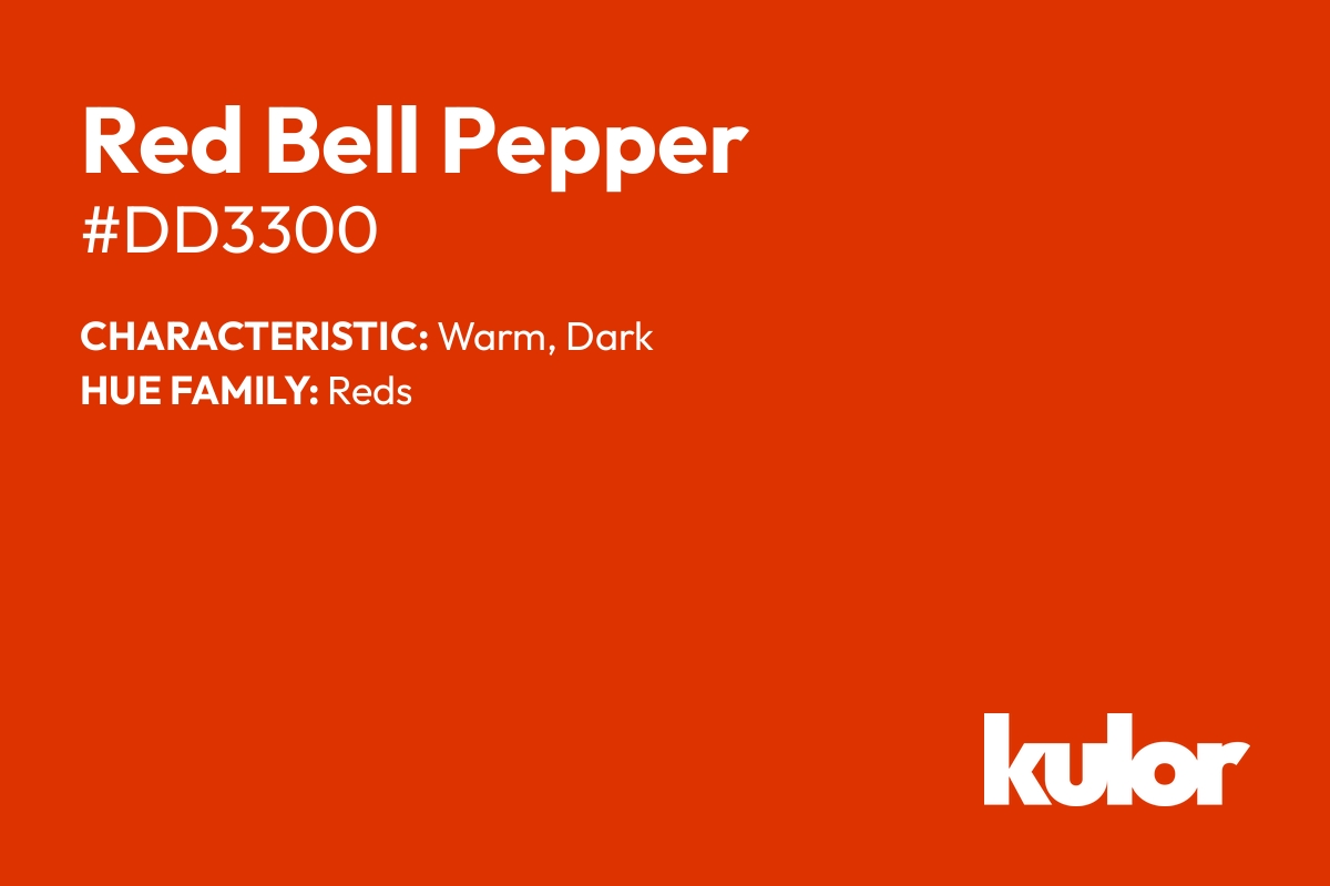 Red Bell Pepper is a color with a HTML hex code of #dd3300.