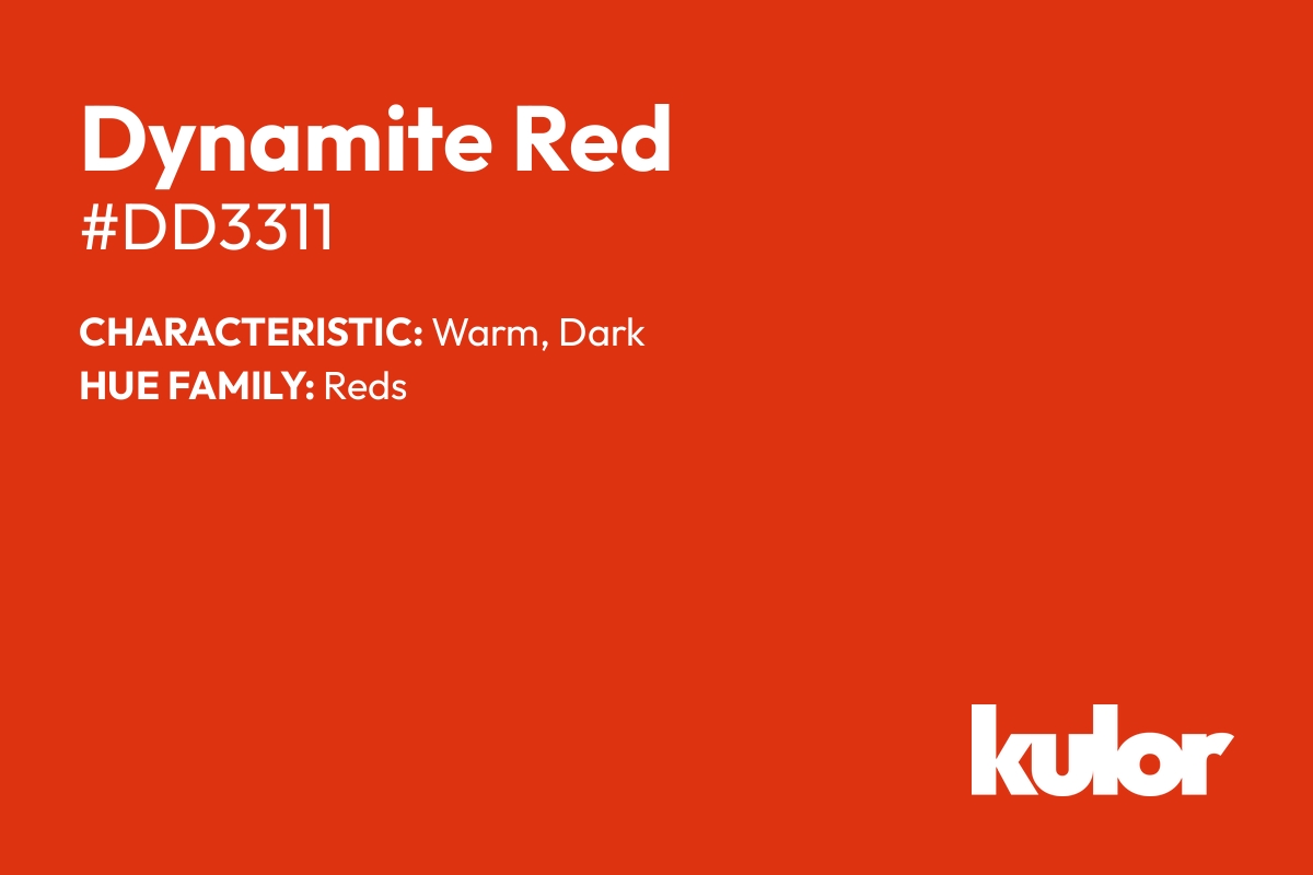 Dynamite Red is a color with a HTML hex code of #dd3311.