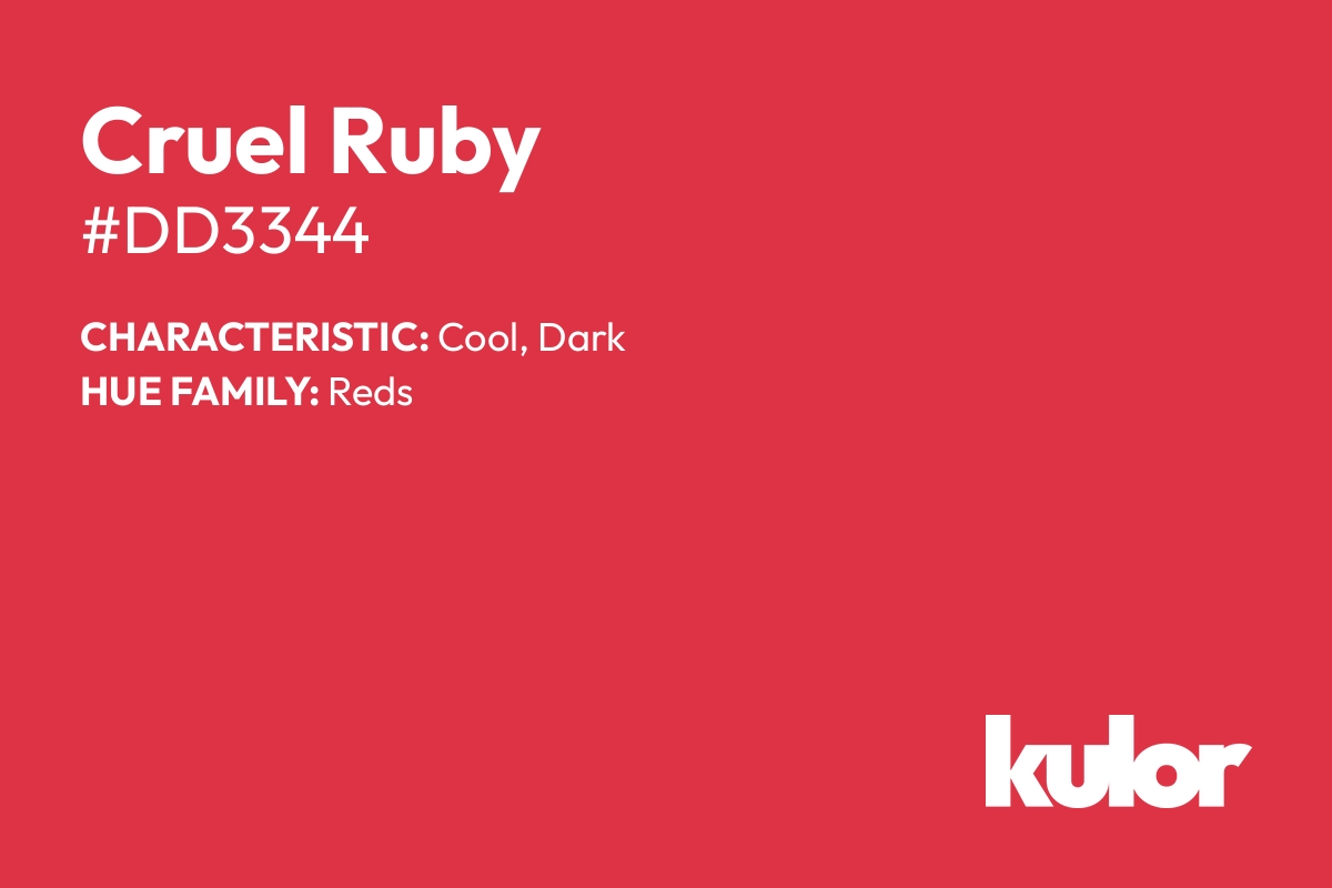 Cruel Ruby is a color with a HTML hex code of #dd3344.