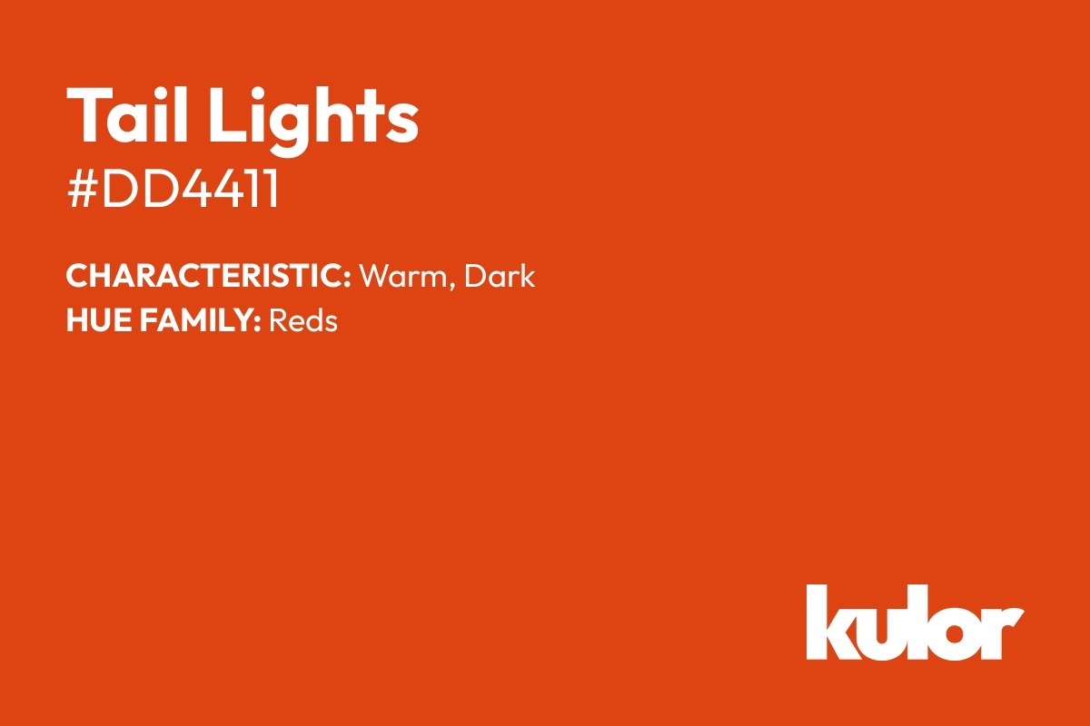 Tail Lights is a color with a HTML hex code of #dd4411.