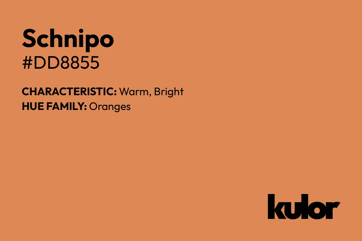 Schnipo is a color with a HTML hex code of #dd8855.