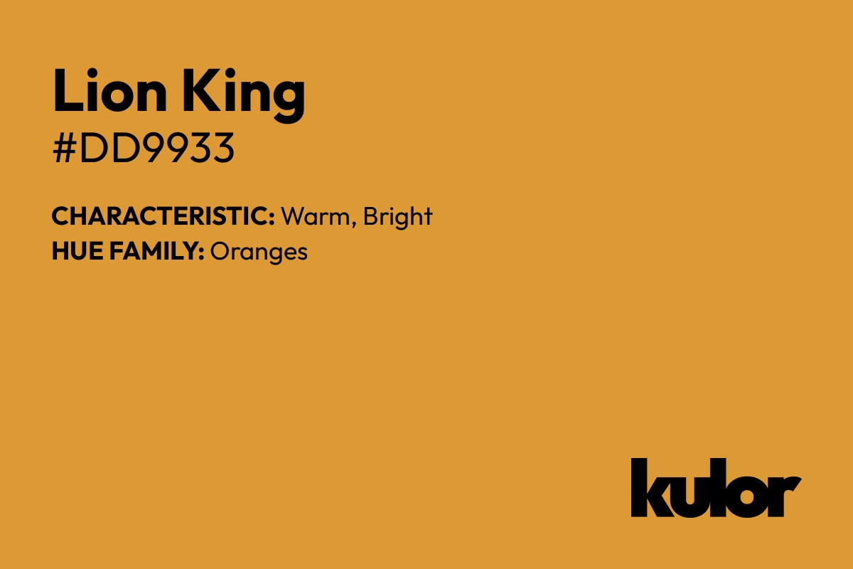 Lion King is a color with a HTML hex code of #dd9933.