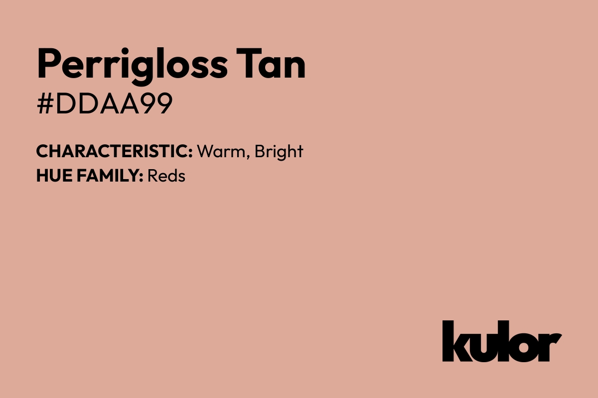 Perrigloss Tan is a color with a HTML hex code of #ddaa99.