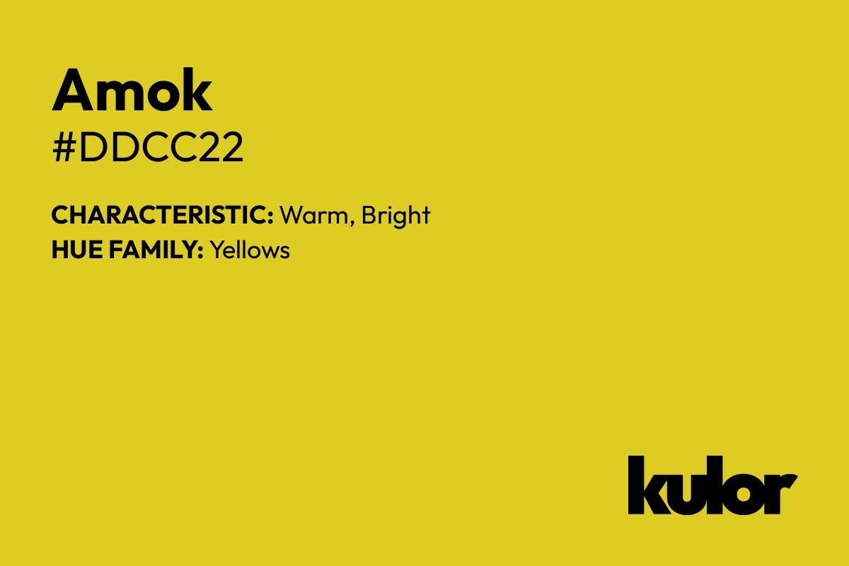 Amok is a color with a HTML hex code of #ddcc22.