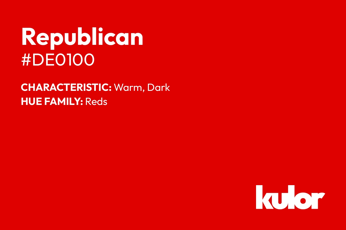 Republican is a color with a HTML hex code of #de0100.