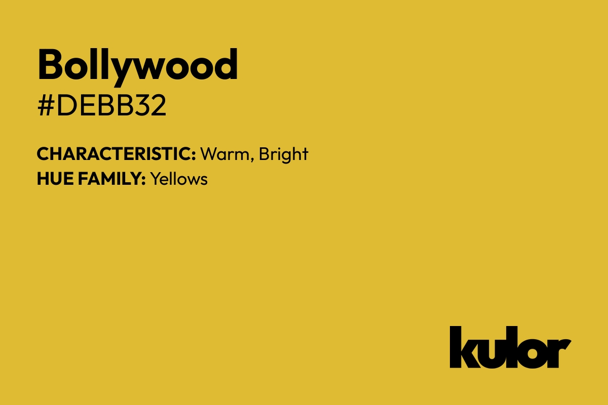 Bollywood is a color with a HTML hex code of #debb32.